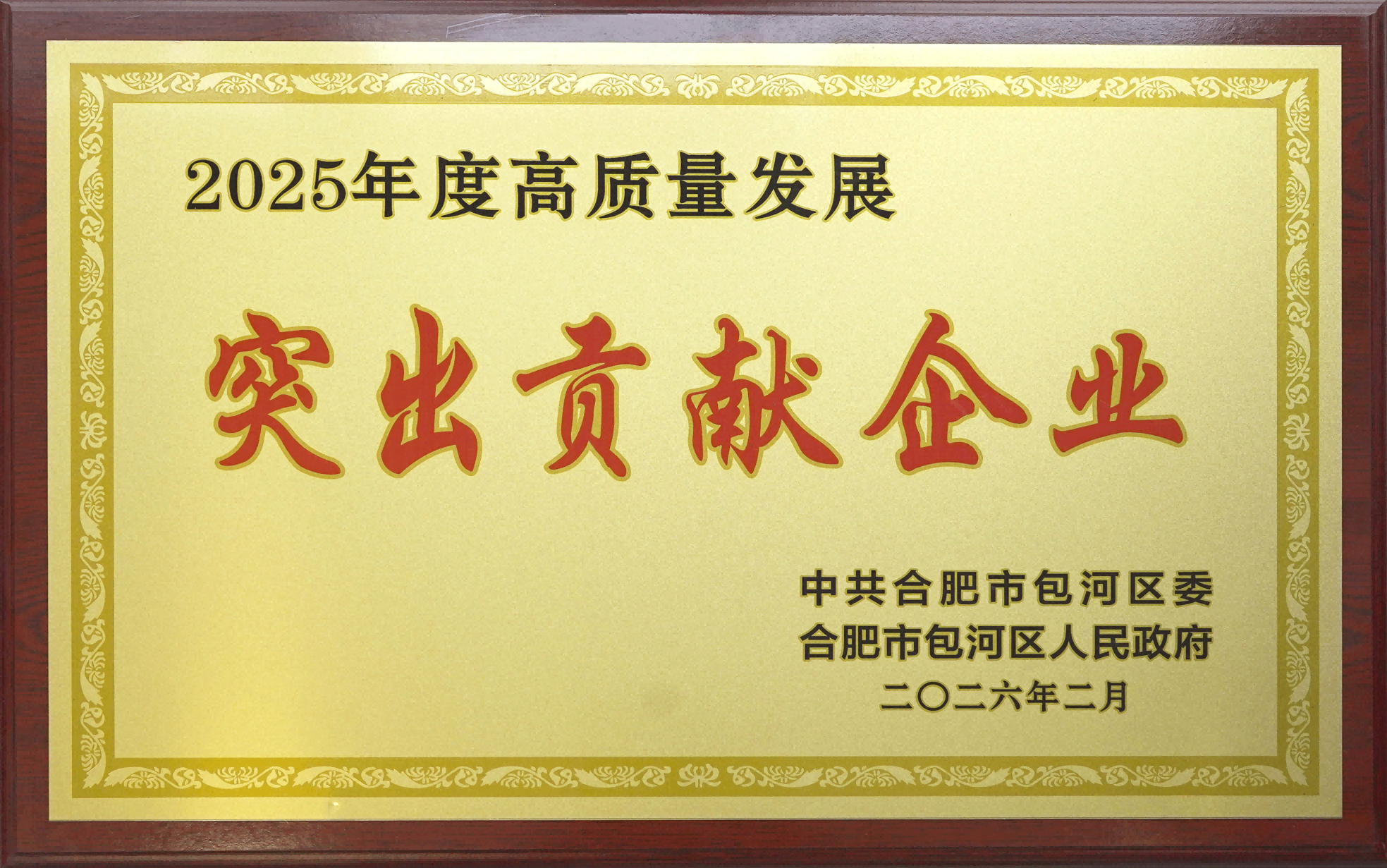 喜报|8868体育荣获包河区“高质量发展突出贡献企业”